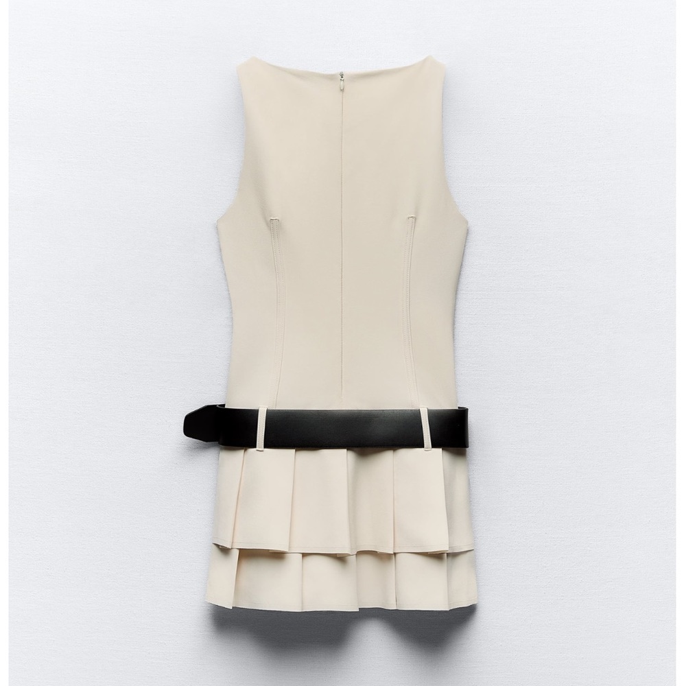 Zara White Mini Dress with Tiered Skirt - Picture 13 of 13